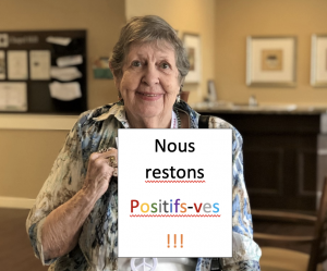 Lady with sign